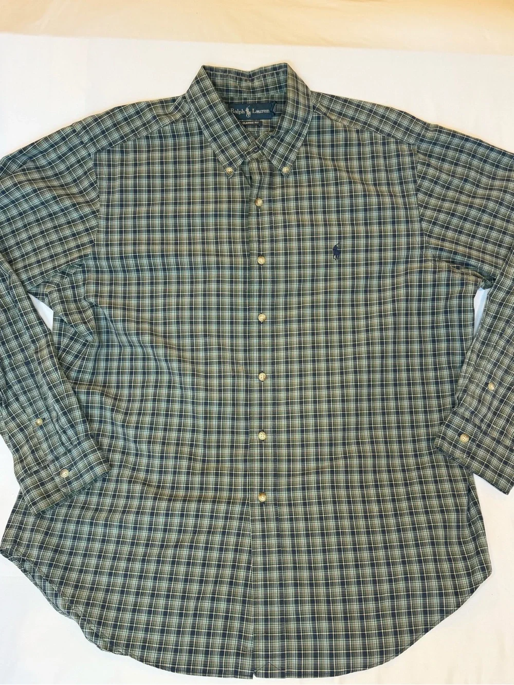 Polo by Ralph Lauren Blue and Green Plaid Button-Down Shirt